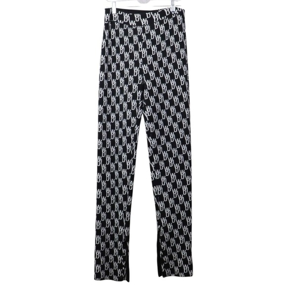 We11Done Pants Womens Medium Black Slim Cashmere Wool Monogram Preppy Knitted - Picture 1 of 6